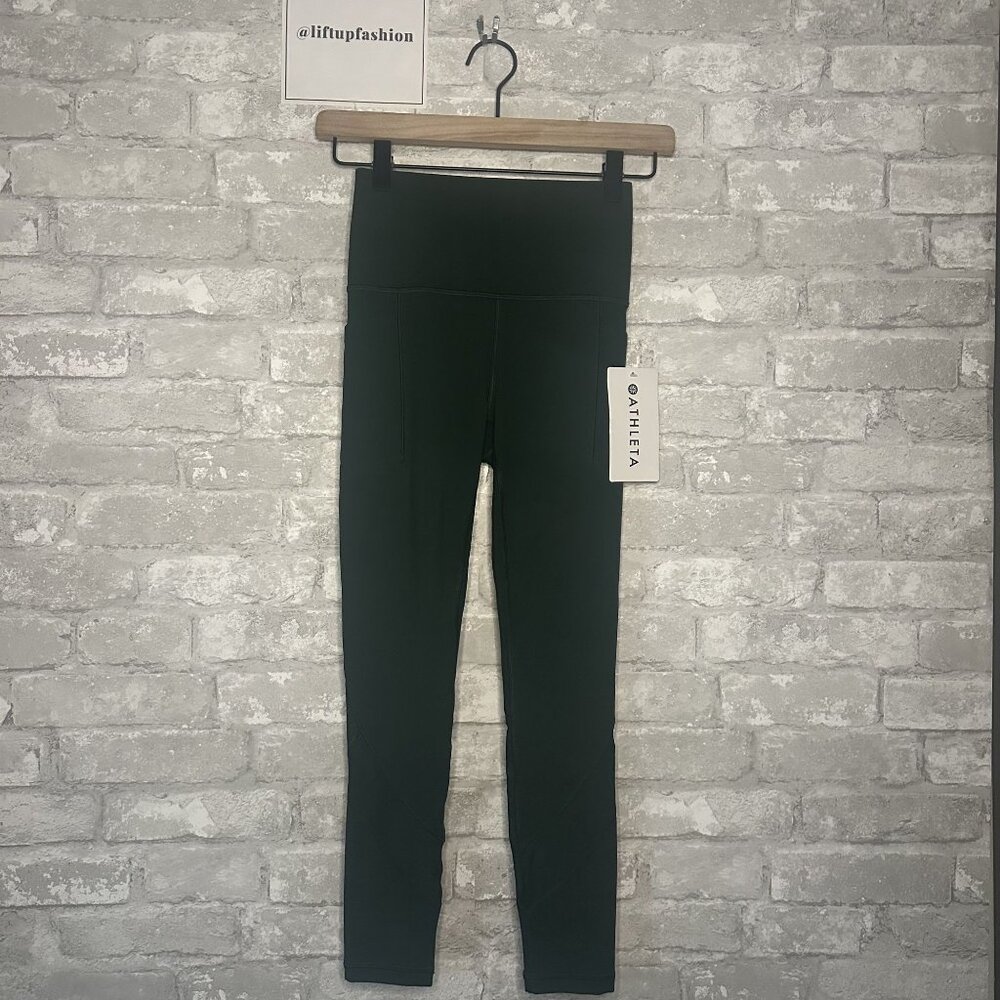 Athleta Salutation Stash Mesh Tight NWT Size XXS (Seaweed Snack) - Picture 2 of 15
